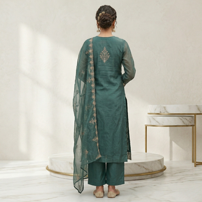 Women's Pack of 3 Pure Cotton Kurtas Pant Set & Dupatta |C-028