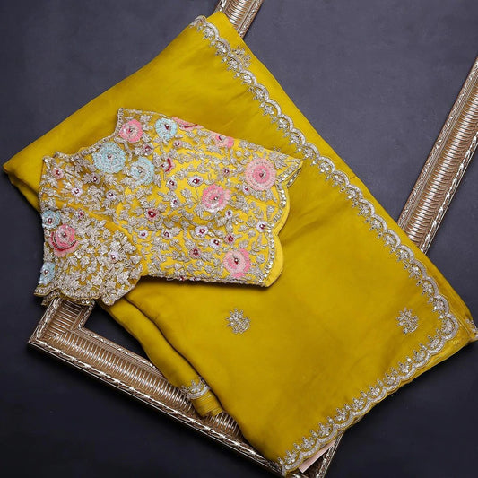 Latest Fancy Designer Saree With Blouse