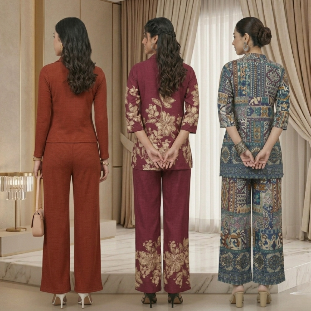 Pack of 3 Women’s Premium Printed Co-Ord Set Combo  (C-01)
