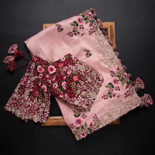 New Fancy Designer Saree With Blouse