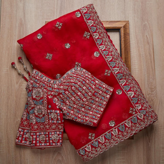 Latest Fancy Designer Saree With Blouse