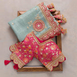 New Fancy Designer Saree With Blouse