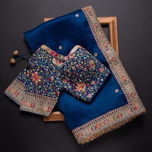 Latest Fancy Designer Saree With Blouse