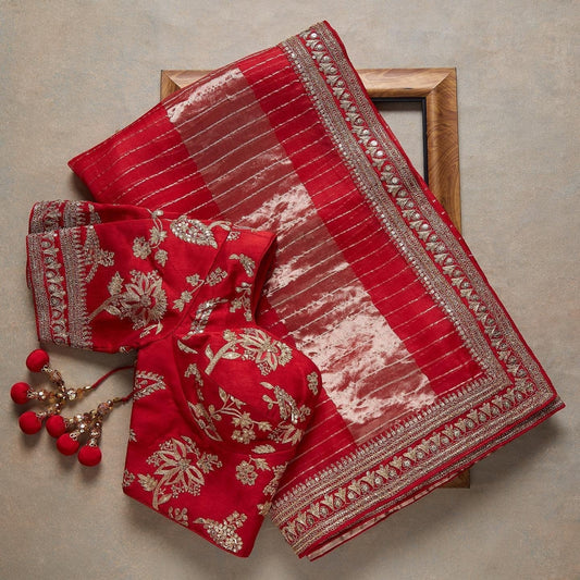 Latest Fancy Designer Saree With Blouse