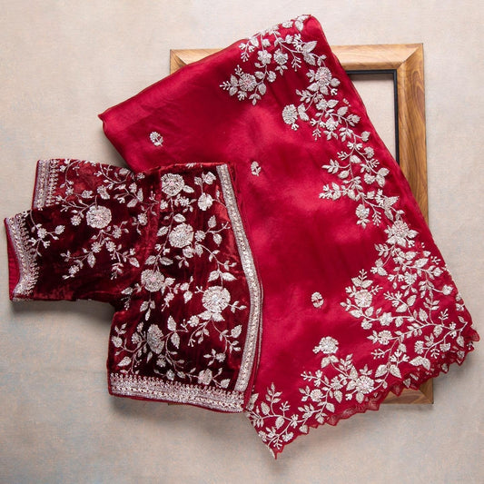Latest Fancy Designer Saree With Blouse