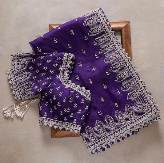 New Fancy Designer Saree With Blouse