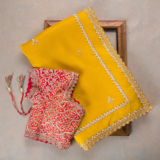 Latest Fancy Designer Saree With Blouse
