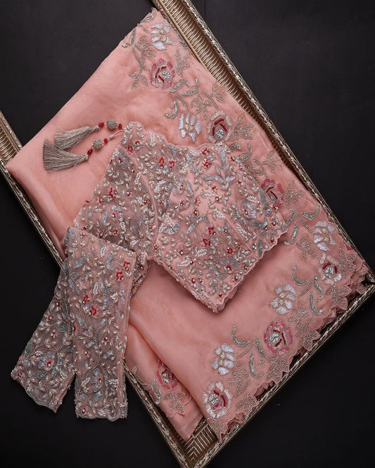 New Fancy Designer Saree With Blouse