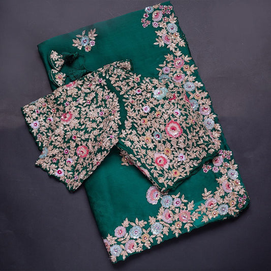 New Fancy Designer Saree With Blouse