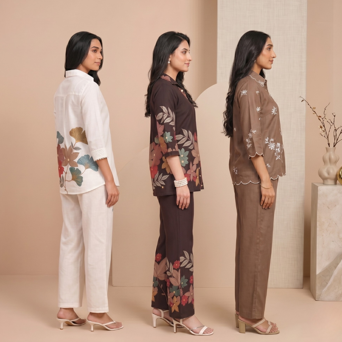 Pack of 3 Women’s Premium Printed Co-Ord Set Combo  (C-04)