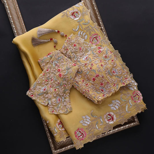 New Fancy Designer Saree With Blouse