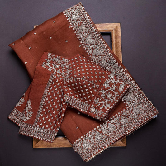 New Fancy Designer Saree With Blouse