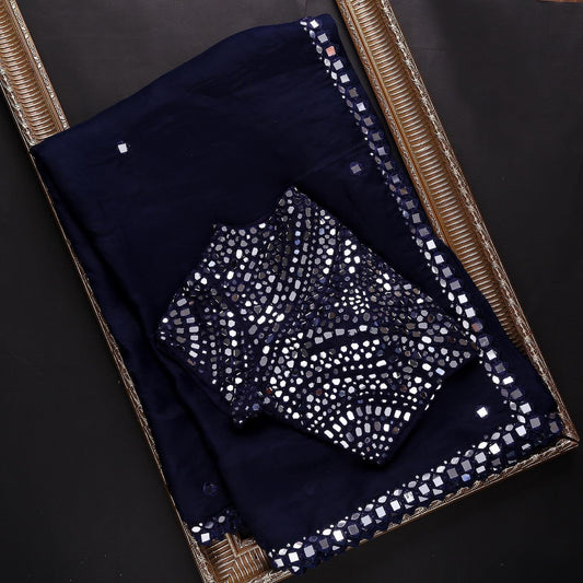 New Fancy Designer Saree With Blouse