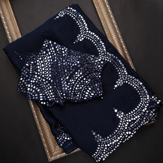 New Fancy Designer Saree With Blouse