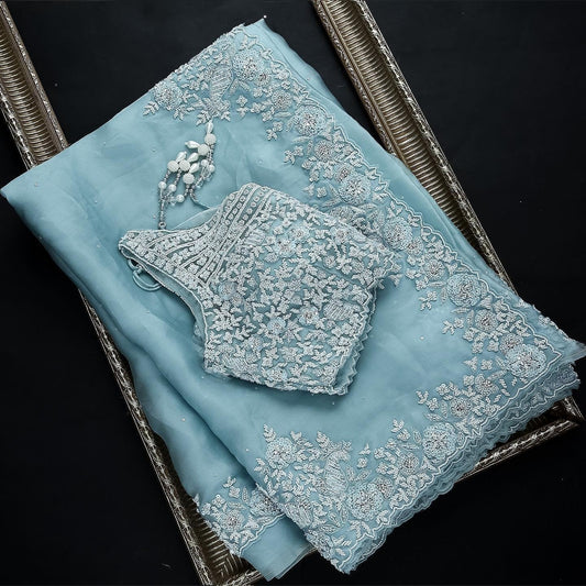 New Fancy Designer Saree With Blouse