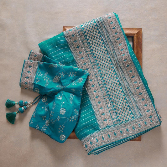 New Fancy Designer Saree With Blouse
