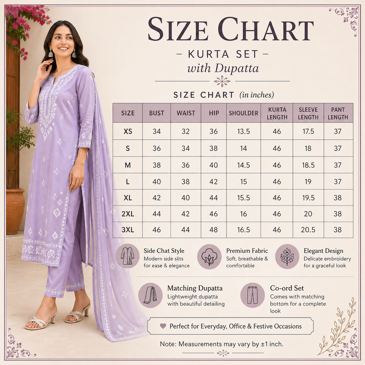 Pack Of 3 Elegant Cotton Kurta Set with Dupatta for Women (DMM-6)