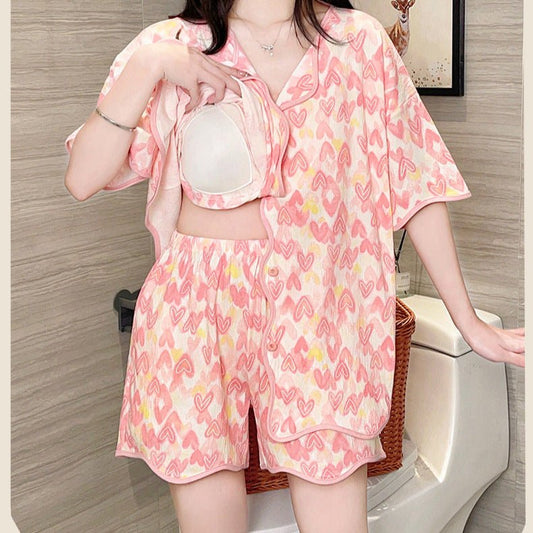 Heartcore Girlie Pajama Set – Built-In Bra Magic!